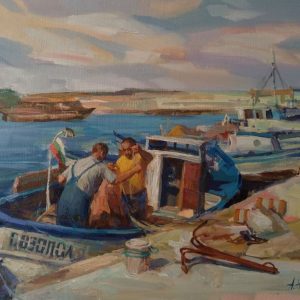 "Рибари" живопис Ангелина Недин 2021
