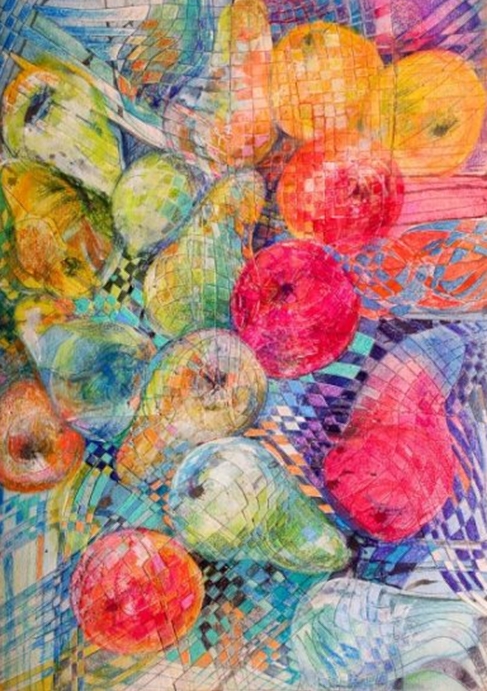 "Pink Pear" Naturmort Painting Rumyanka Bozhkova