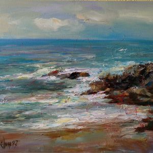 "Stormy Sea" Seascape Painting Angelina Nedin