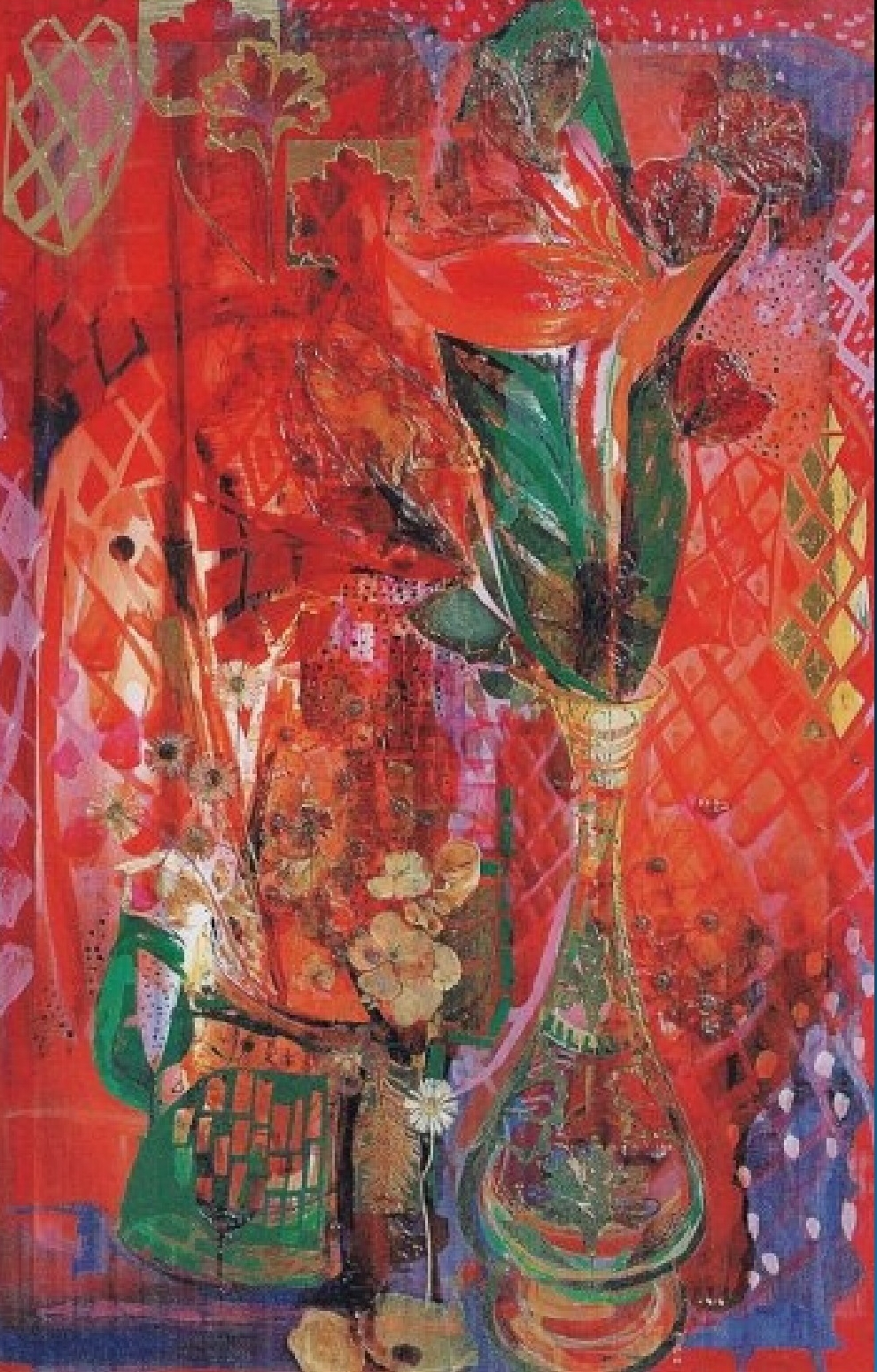 "Holiday in Red" Naturmort Painting Light Panel Rumyanka Bozhkova