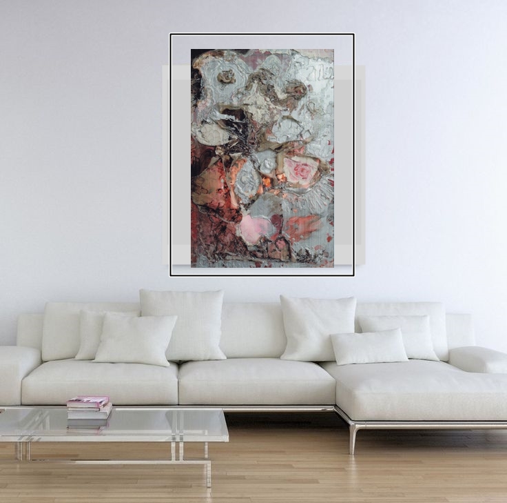 "Silver Roses" Painting Light Panel Rumyanka Bozhkova