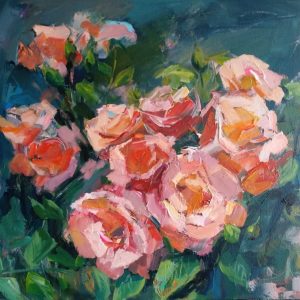 "Roses" Angelina Nedin Naturmort Painting 2018