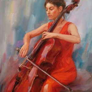 "Girl with Cello" Figural Composition Angelina Nedin 2020