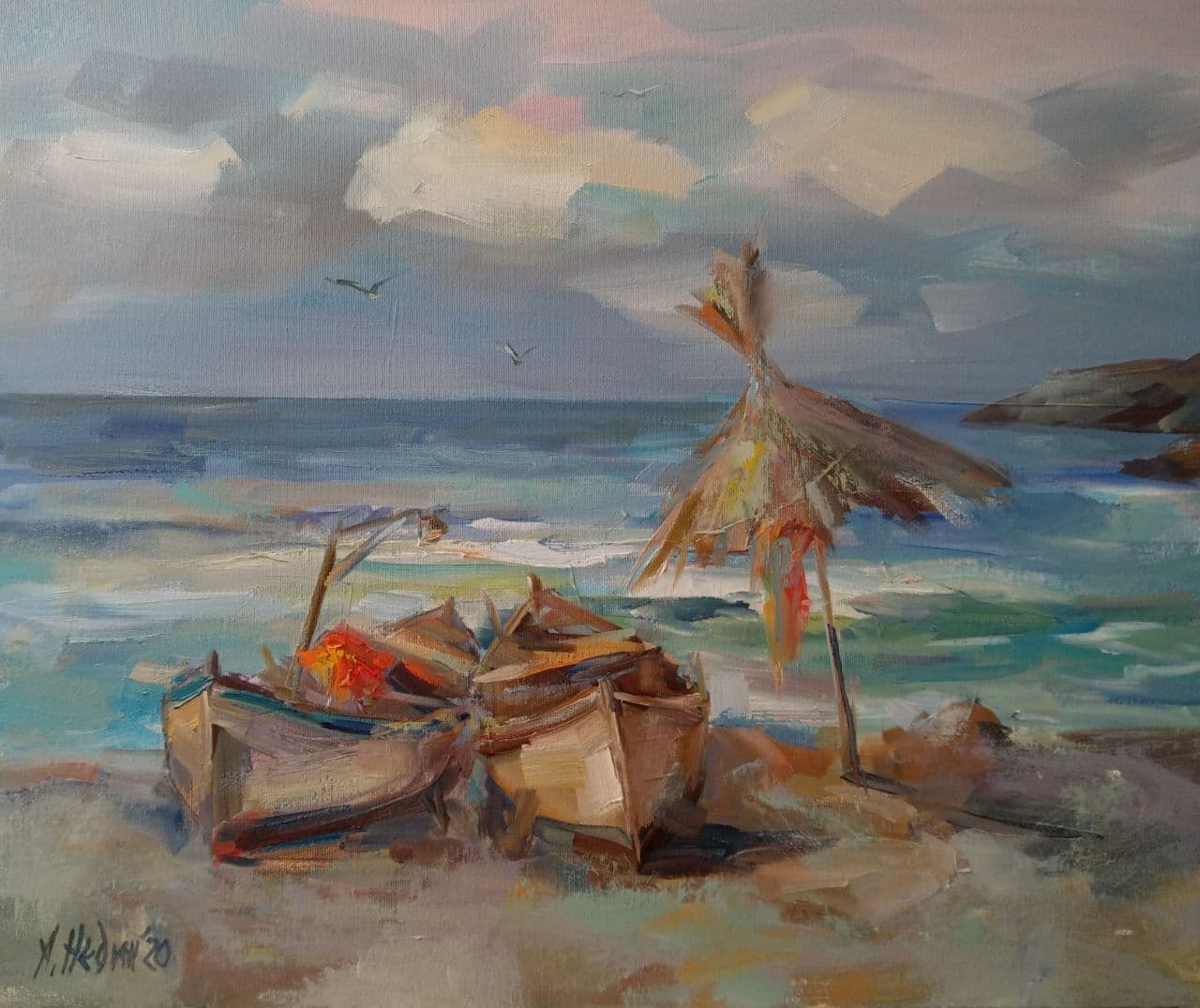 "By the Coast" Painting Landscape Angelina Nedin 2020 