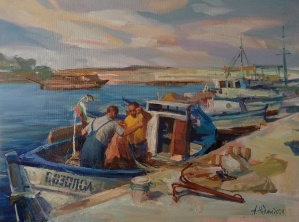 "Fishermen" Angelina Nedin Painting 2021