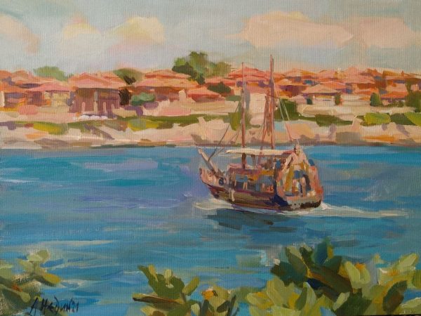 "Summer Day" Painting Seascape Angelina Nedin 2021