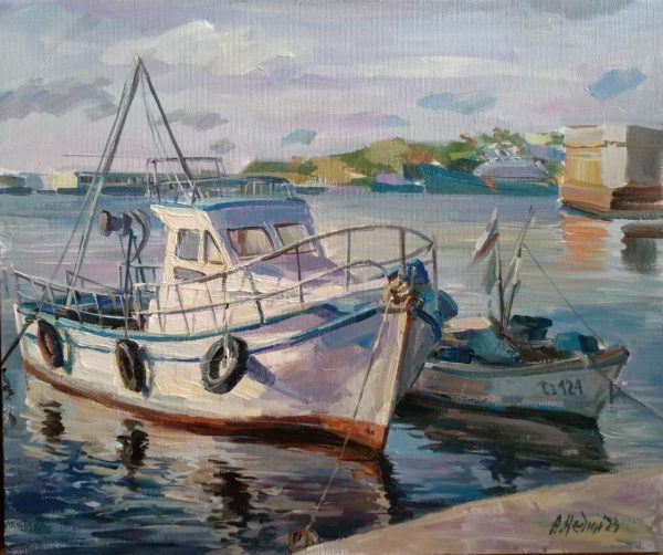 "Port" Painting Seascape Angelina Nedin 2023